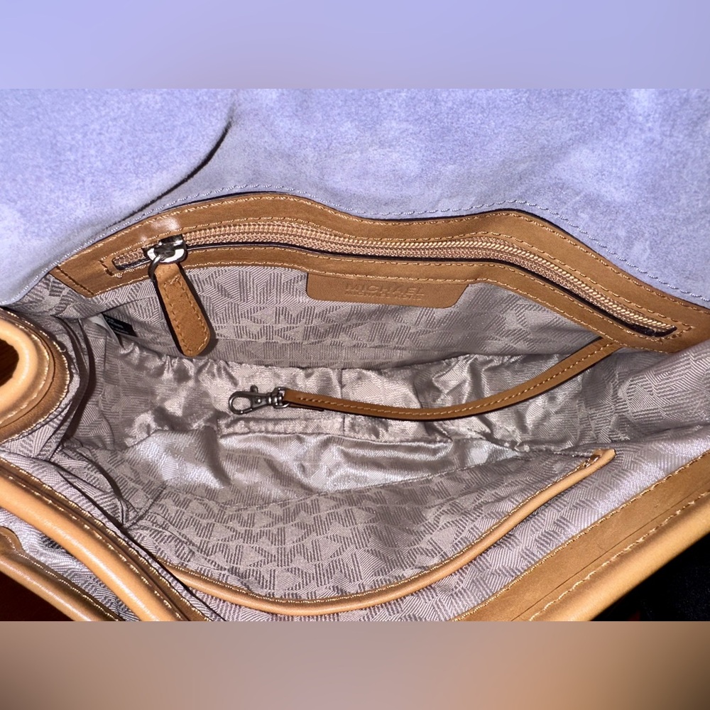 Michael Kors Lavender Suede and Leather Crossbody Bag - Picture 13 of 14